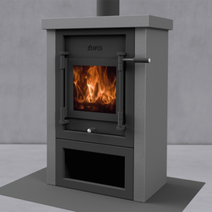 Houtkachel JAcobus 6 Kwadraat Beton tunnel