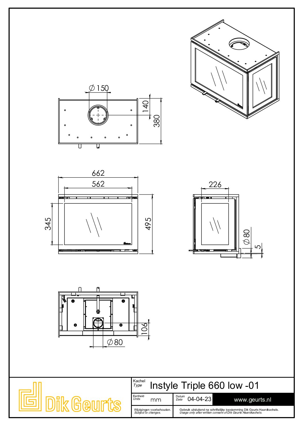 2-zijdige Hout inbouw haard Dik Geurts Instyle corner 660 Laag - Afbeelding 4