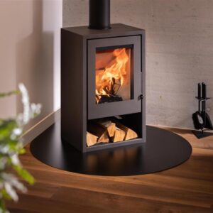 Vloerplaat staal 2MM - druppelvorm 110 x 135 cm zwart