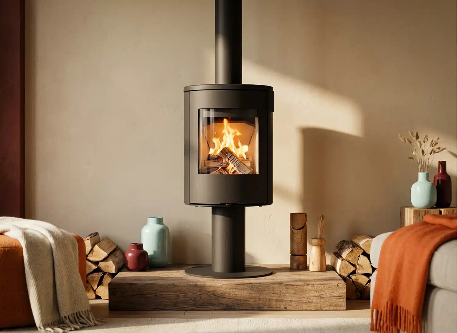 Houtkachel Wanders Kelio Round Base - Afbeelding 3